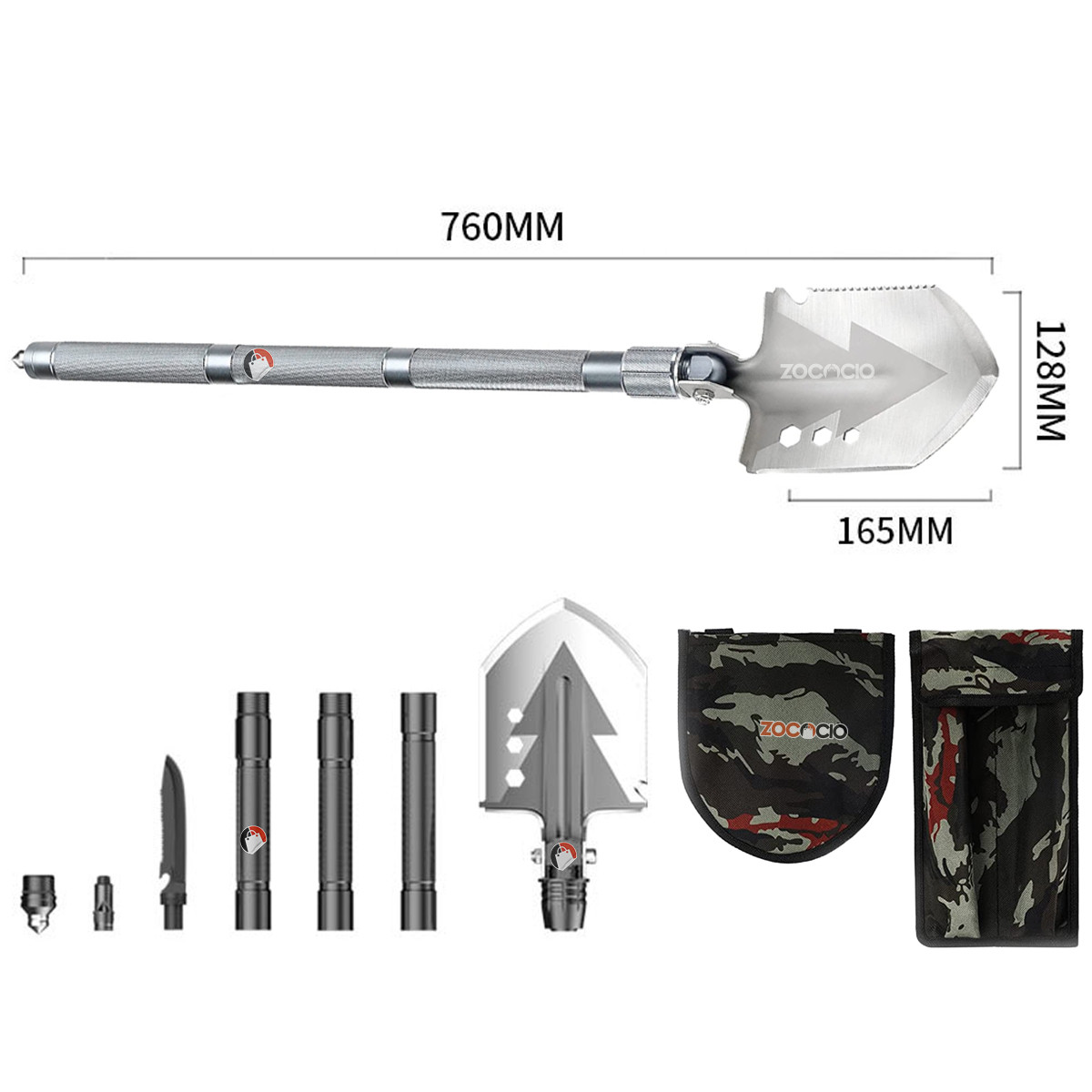 Pala Táctica Camping Supervivencia Plega